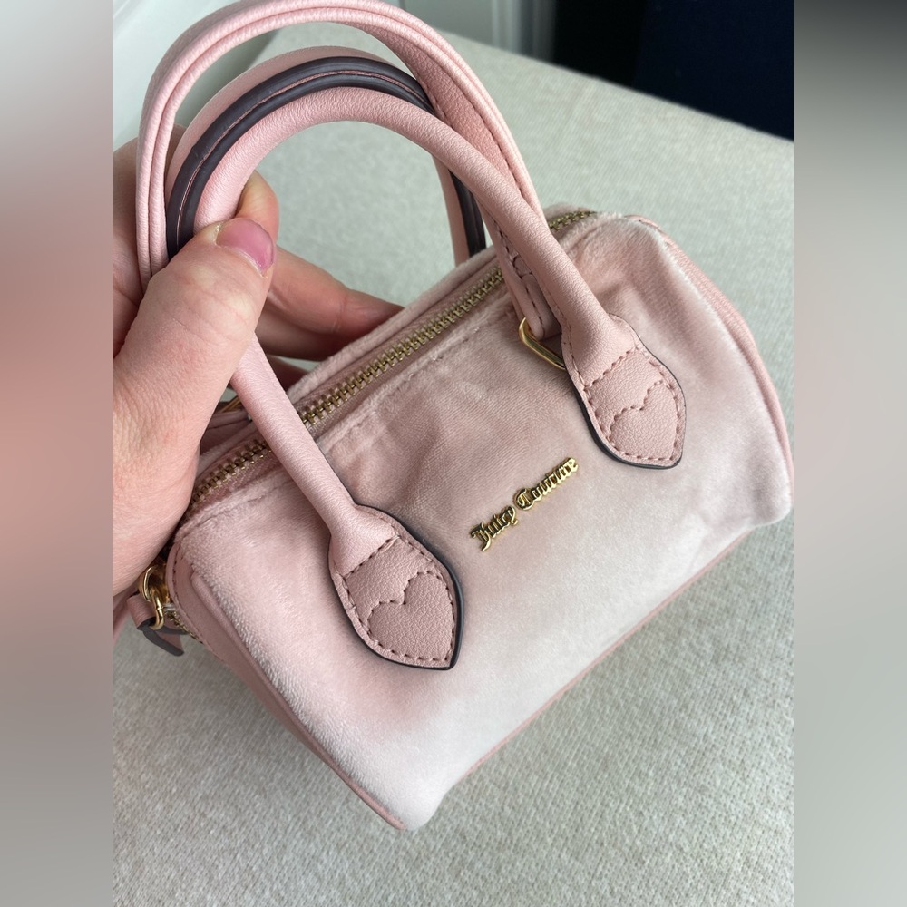 Juicy Couture Velour Blush Baby Pink Micro Bag / Purse - Picture 6 of 11